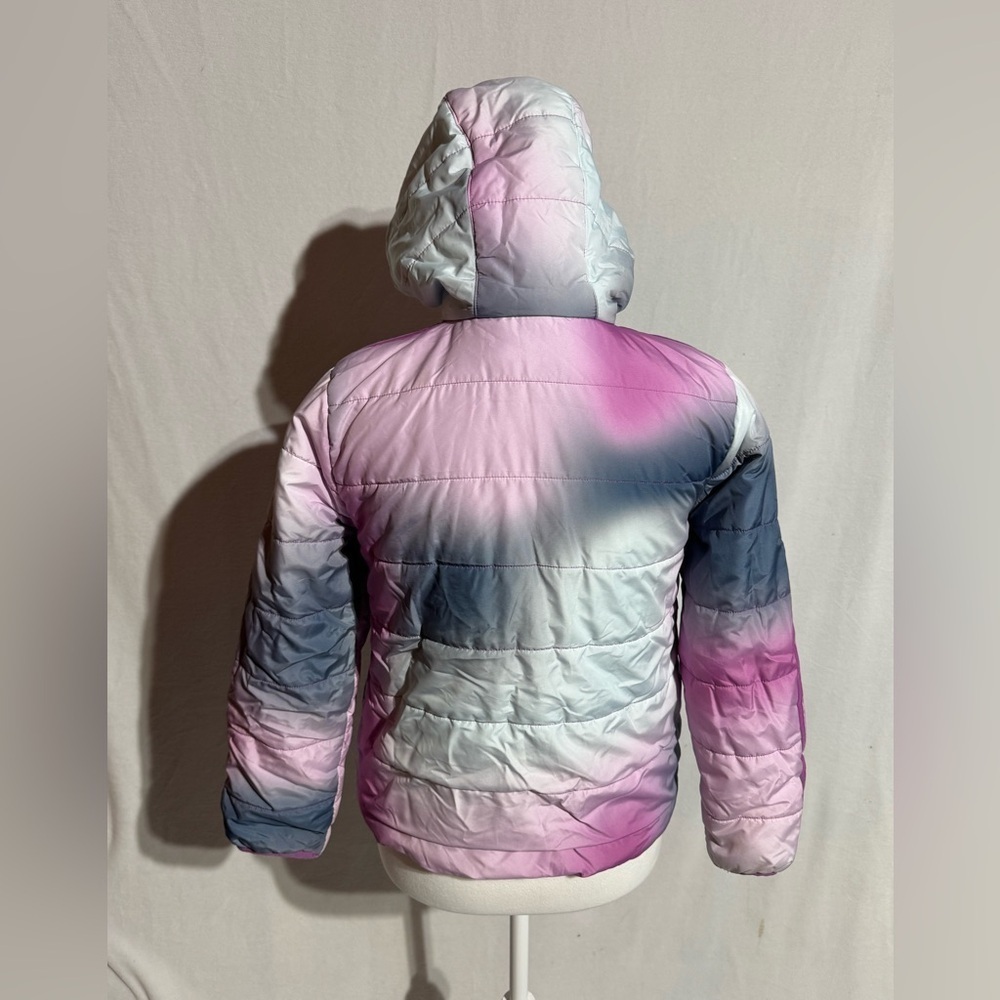 Adidas Kids Purple Gradient Puffer Hooded Jacket Size Medium 10/12 - Picture 4 of 11